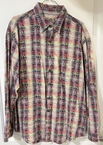 Territory Ahead Aztec Flannel Southwestern Hippie Indi Shirt Men's size L - Picture 1 of 9