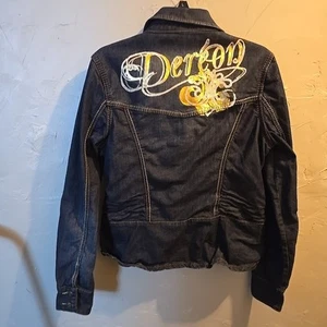 GIACCA DENIM DEREON MED ZIP FT/GRAFICA METALLIZZATA FLEUR-DE-LIS - Foto 1 di 9