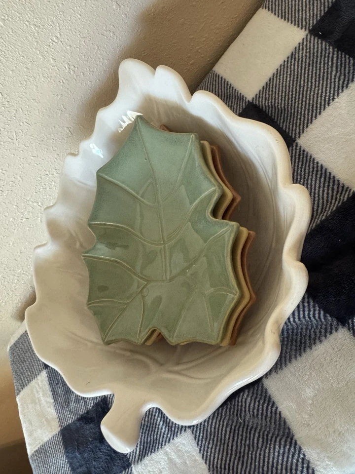 Fall Leaf Bowl And Plates Used In Good Condition - Image 1 of 4