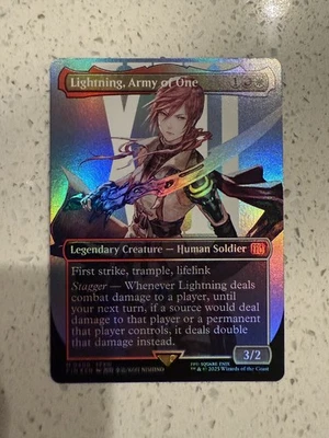 MTG Magic Final Fantasy Lightning Army of One (400) Borderless Foil NM! English - Image 1 of 4