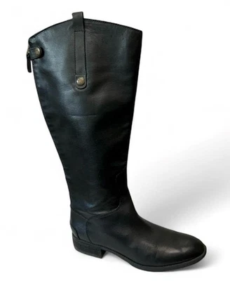 Sam Edelman 10W Penny Riding Boots Black Leather Zip Up Knee High Tall 40 - Image 1 of 4