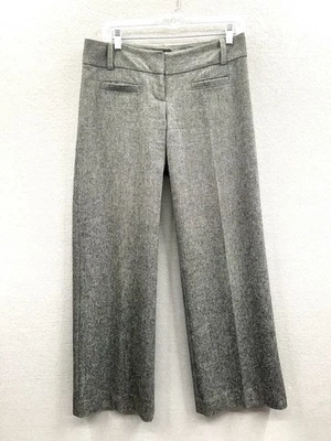 Calça feminina The Limited Drew Fit tamanho 4 cinza mistura de lã alargamento largo carreira - Imagem 1 de 4