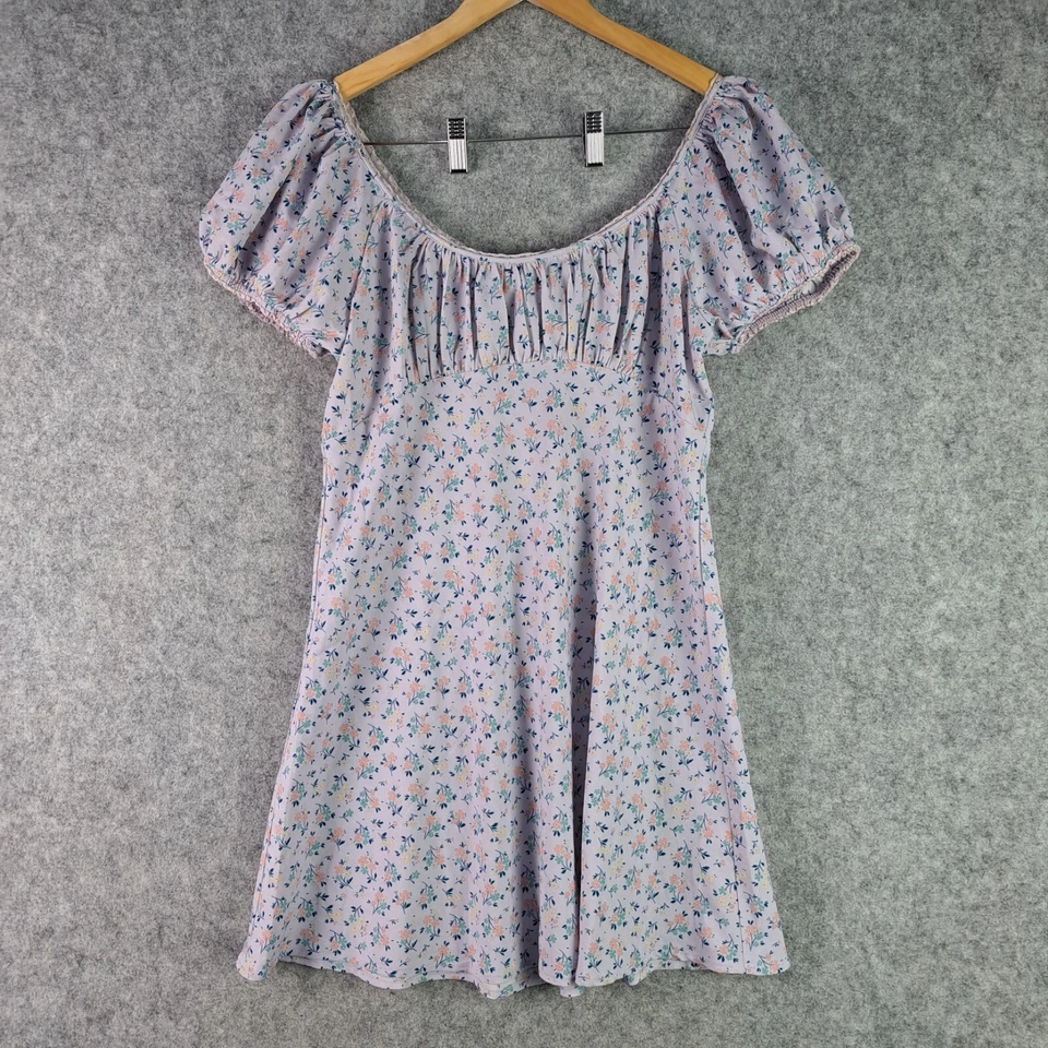 Camisa Ava & Ever Para Hombres 16 Púrpura Lila Floral Manga Corta Cuello Redondo NUEVA NUEVA CON ETIQUETAS Foto 1 de 4