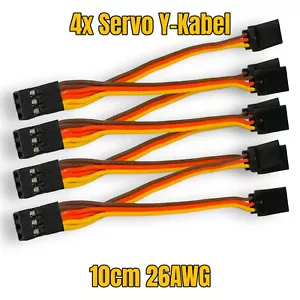 4 Stück 10cm JR Graupner Servo Y-Kabel Verlängerung Splitter Verteiler Y V Kabel - Bild 1 von 17