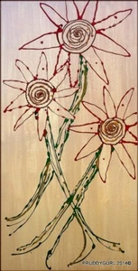 Acrylic painting on canvas-Amazonian Blooms (2' x 4') - Picture 1 of 1