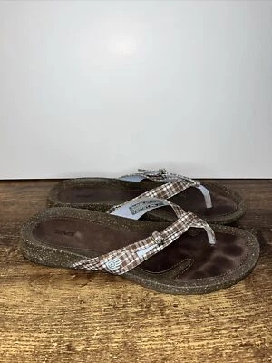 TEVA Ventura Womens Size 10 Leather Cork Flip Flops  Sandals Shoes - Image 1 of 4