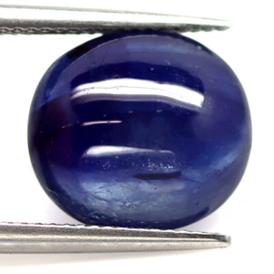 9.32 CT. Heated Blue Sapphire Madagascar Oval Cabochon 11 x 14 MM. - Picture 1 of 4
