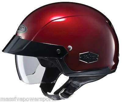 HJC IS-Cruiser Motorcycle Half Helmet Wine Red XL Extra Large Sunshield DOT - Image 1 of 2
