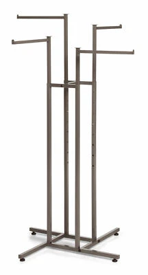 Perchero Cuatro Vías 4 Brazos Rectos Ropa Prenda Exhibición al por menor 72" Foto 1 de 3