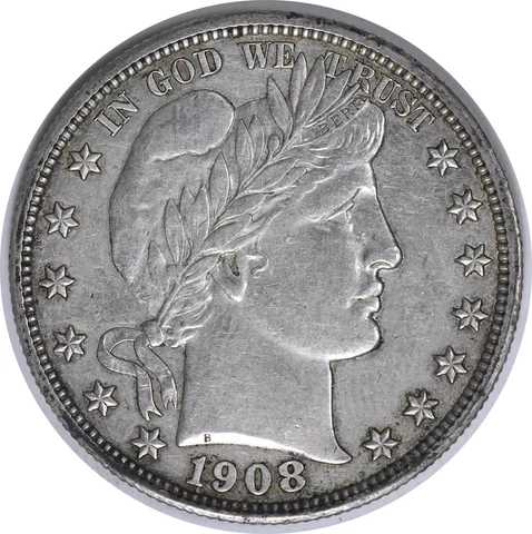 1908 Barber Silver Half Dollar AU Uncertified #1005 Cover