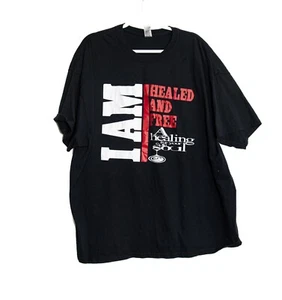 I Am Healed And Free Religious Graphic T-Shirt Black Cotton Unisex Oversized 3XL - Picture 1 of 8