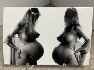 Pinup Girl 4x6 Glossy Photograph Blonde Woman Nude Pregnant Model Female Form - Picture 1 of 5