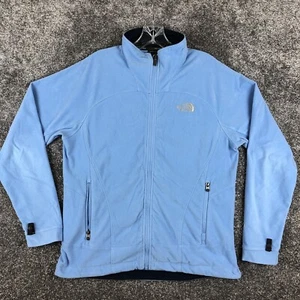 The North Face Women’s Hooded Fleece Full Zip TKA 100 Pockets Size Large Blue - Picture 1 of 11