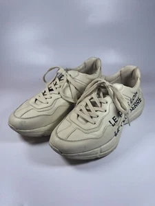 Gucci Rhyton Logo Print Sneakers - Ivory Leather with Gucci Logo | RP $1,150 - Picture 1 of 9