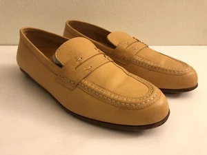 HOGAN Women’s Size 37 Tan Leather Moccasins Penny Loafers Style Shoes US 6.5-7 - Picture 1 of 8