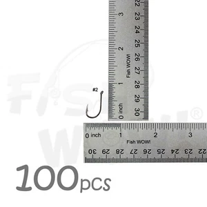 100 Stück Fische WOW!® Größe #2 Angeln J Form Oktopus Haken Hi-Carbon Black Nickel  - Bild 1 von 3