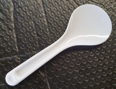 2x White Plastic Rice Paddle Hand Cooking Spoons Kitchen Utensils 18cm Length - Image 1 of 4