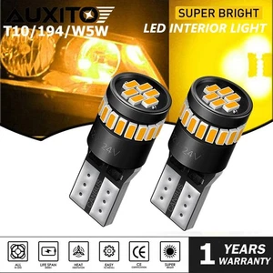 AUXITO 168 194 192 2825 T10 LED Side Marker Light Bulbs Amber Canbus Error Free - Foto 1 di 8