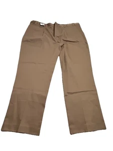 Eddie Bauer 46x32 Tall Wrinkle-Free Relaxed Fit Pleated Dress Chino Khaki Work - Picture 1 of 14