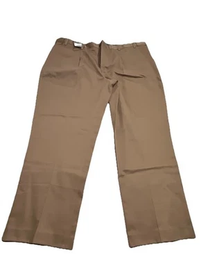 Eddie Bauer 46x32 Tall Wrinkle-Free Relaxed Fit Pleated Dress Chino Khaki Work - Image 1 of 4