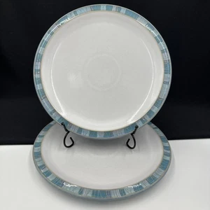 DENBY-LANGLEY Azure Coast Set Of (2) 10 1/2” Dinner Plate Stoneware England - Picture 1 of 15