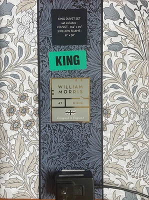 NEW William Morris Garden Natural Duvet Cover SET 100%Cotton Percale KING Floral - Image 1 of 4