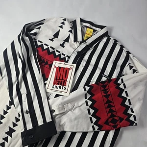 VTG Mo Betta Garth Brooks Black Red Western Button Up Shirt Sz. 17-35 Aztec - Picture 1 of 13