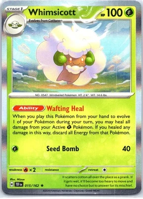 Whimsicott Rare SV05: Temporal Forces 015/162 NM - Image 1 of 2