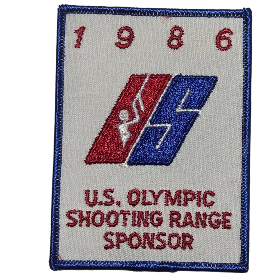 Vintage 1986 US Olympic Shooting Range Sponsor Embroidered Patch Olympics Foto 1 de 4