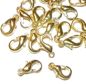 M525 Oro 10 mm Fibbia aragosta curva componente gioielli 20 pz - Foto 1 di 1