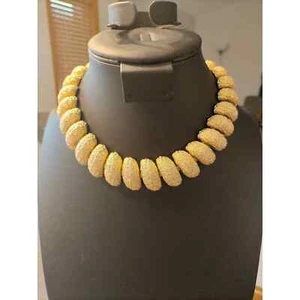 GORGEOUS AND HEAVY - VINTAGE LARGE FAUX DOME GOLD NUGGET LINKS. STATEMENT PIECE - Picture 1 of 8