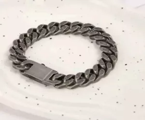 10mm Men's Heavy Polished Stainless Steel Large Cuban Curb Link Chain Bracelet - Picture 1 of 4