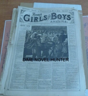 NEWSPAPER MUNRO'S GIRLS & BOYS OF AMERICA #148 SCARCE 1876 STORYPAPER DIME NOVEL - Image 1 of 2