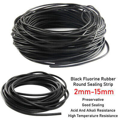 Black Fluorine Rubber Solid Round Sealing Strip O-ring Seal Cord Dia 2mm-15mm • 115.02£
