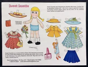 Bambola di carta rivista Sweet Suzette, di Paulette Morrissey, vintage - Foto 1 di 1