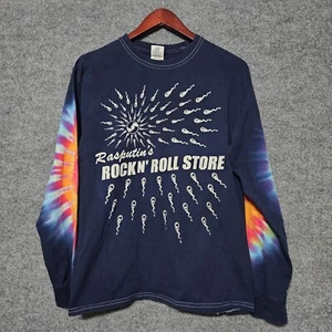 Vintage Rasputins Rock N Roll Store Shirt Mens M Music Record Y2K Tie Dye Sleeve - Picture 1 of 9