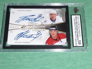 2011-12 SP Authentic STEVEN STAMKOS Dual Auto KSA 10 Gem Mint Sign of the Times