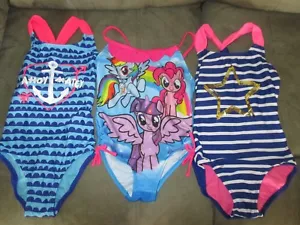 NWOT (LOT of 3) XS 4/5 Swimsuit Bathing Suits CIRCO Little Pony Target - Picture 1 of 11