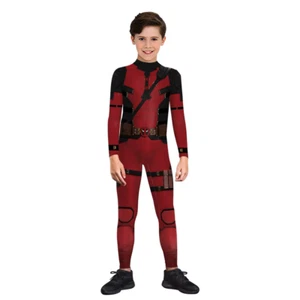 Kids Deadpool 3 Wolverine Cosplay Jumpsuit Costume Bodysuit Halloween Party Suit - Picture 1 of 8