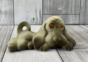 Vintage Roselane Lounging Hound Dog Jeweled Eyes Figurine 3" long - Picture 1 of 8