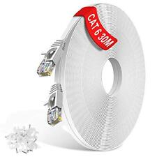 TBMax Long Ethernet Cable 30m 100ft Cat 6 High Speed Gigabit Lan Network Patch