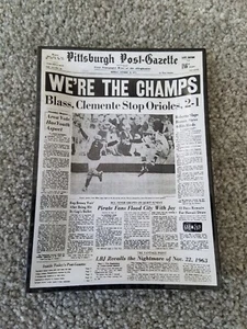 Vintage 1971 Pirates We're The Champs Pittsburgh Post-Gazette Glas Schmuck Tablett - Bild 1 von 2