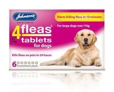 Johnsons 4 Fleas Tablets For Large Dog / 11Kg+ | 6 Treatment Pack | Flea Killer