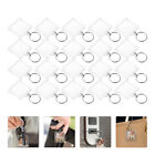 20Pcs Acrylic Photo Frame Key Chains Blank Keyrings DIY Craft Supplies