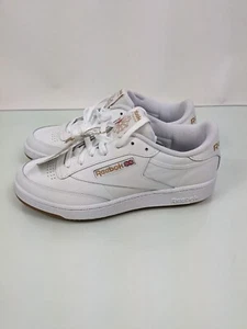 Reebok Club C 85 Men’s Size 9 Athletic Sneaker Tennis White/Gold Shoe Trainers - Picture 1 of 11
