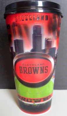 Nueva taza de café de viaje deportiva con licencia Cleveland Browns 18 oz. Holograma NFL Foto 1 de 4