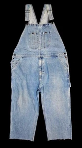 Austin Co. Herren Damen Vintage lange Latzhose Shorts 42" W XXL wadenlang USA - Bild 1 von 6