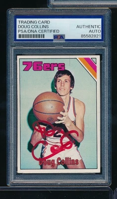 1975-76 TOPPS #148 DOUG COLLINS signed auto PSA/DNA crisp red paint pen centered - Image 1 of 2