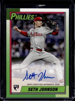 2025 Topps Update Seth Johnson 1990 Auto RC Rookie #90B2-SJ Phillies - Image 1 of 2
