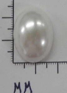 71825 Wht. Cabachon imitación acrílico perla respaldo plano ovalado 18X25 mm - por Grs OFERTA - Imagen 1 de 1